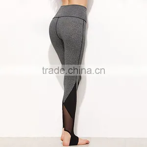 OEM Custom Lady Fitness Trample Feet Mesh Skin Tight Yoga Pants thumbnail-2