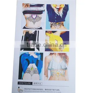 Paper Removable Waterproof Temporary Sternum Tattoo Sticker Body Art Multicolor Butterfly Pattern Temporary Belly Tattoos thumbnail-3