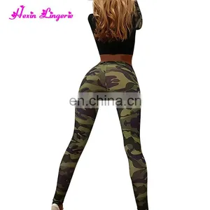 Custom Fashion Seamless Sports Printed Camouflage Yoga Pants Saxy Girl thumbnail-2
