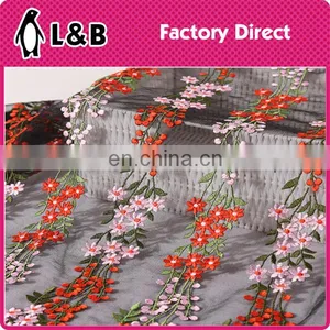 Custom Colorful Embroidery Lace Fabric for Dress QX-06 thumbnail-1