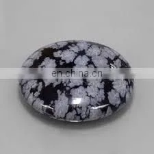 BLACK 0BSIDION CABOCHON/OBSIDION AGATE GEMSTONE/NATURAL SNOWFLAKE 0BSIDION CABOCHON/OBSIDIAN GEMSTONE thumbnail-1