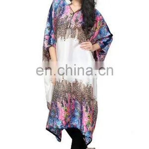 Animal Printed Style Free Size Kaftan / Fancy Collar Neck Calf Length Kaftan For Party Wear / Latest Night Dress(kaftans 2017) thumbnail-2