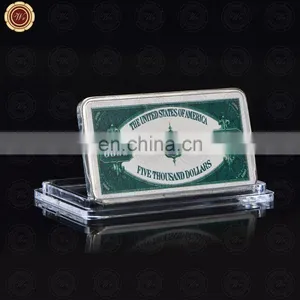 WR Luxury Home Decor American Fake Bars Creative US Currency Bill Note Silver Bar Collectible Metal Crafts Worth Collection thumbnail-2