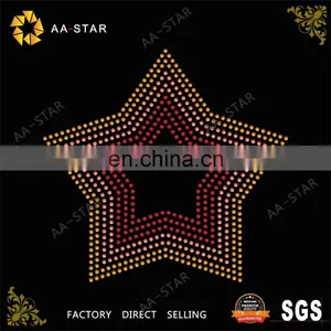 A Five-pointed Star ab Rhinestone Applique With Yellow, Pink, and Red Color thumbnail-1