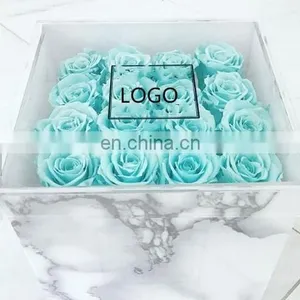 Creative Marble Acrylic Flower Box ,beautiful Rose Flower Marble Gift Box thumbnail-3