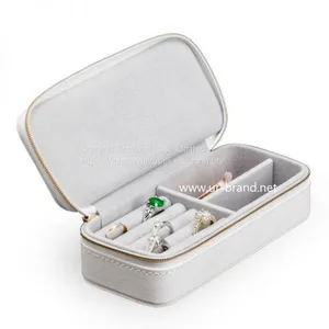 Factory Direct Jewelry Storage Box PU Leather High-end Jewelry Zipper Box Portable Jewelry Box Can be Customized thumbnail-3