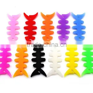 Customer Cable Clips Colorful Fish Shape Silicone Cable Tidy Silicone Bobbin Winder thumbnail-2