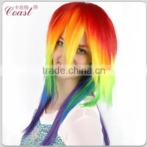 Crazy Straight Synthetic Cosplay Wigs Multi Color thumbnail-2