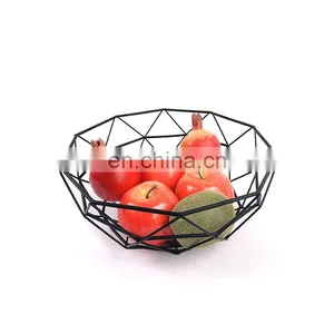 Kitchen Food Holder Decorative Gift Bedroom Wardrobe Storage Bamboo Framing Fruit Basket Wire Metal Basket thumbnail-2