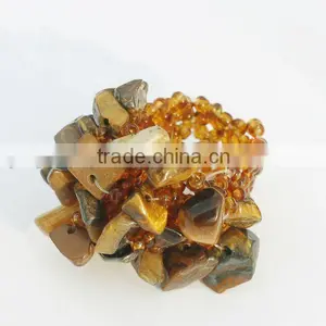 Tiger Eye Chip Stone Rings thumbnail-1