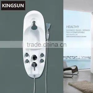 Modern Design White Oval Wall Mounted Bathroom Waterproof Shower Panel thumbnail-1