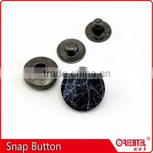 Metal Painted Black Navy Press Spring Jacket Snap Button thumbnail-1
