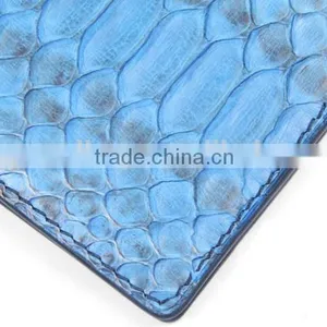 High Quality Turquoise Color Unisex Genuine Real Python Skin Leather Short Wallet for Women thumbnail-3