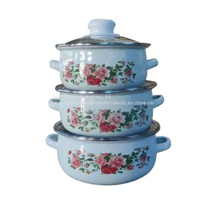 ENAMEL CASSEROLE SET GLASS ENAMEL CASSEROLE SET thumbnail-4