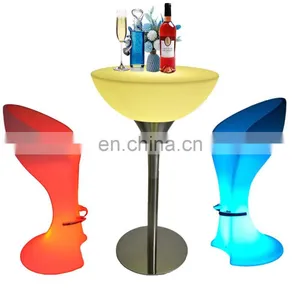 Disco Bar Furniture /Led PE Light Up Chair for Restaurant Discotheque Pub Used Glowing Bar Table thumbnail-1