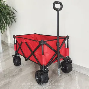 Hot Sale Folding Wagon Utility Beach Cart Outdoor Camping Wagon Collapsible Hand Trolley thumbnail-1