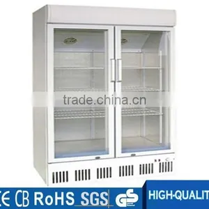 2 Doors Electric Beverage Cooler Refrigerator for Fruits and Vegetables thumbnail-2