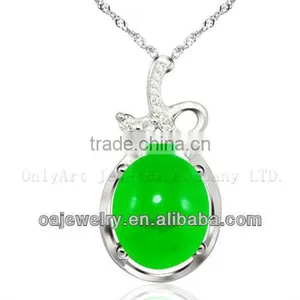 Wholesale Wedding Jewelry High Quality 925 Silver Jade Pendant thumbnail-1