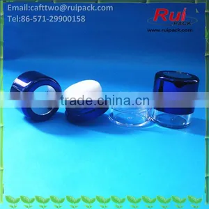 Clear Round Loose Powder Case With Spong Puffs, Transparent Shimmering Glitter Jar With Powder Puffs Cap thumbnail-1