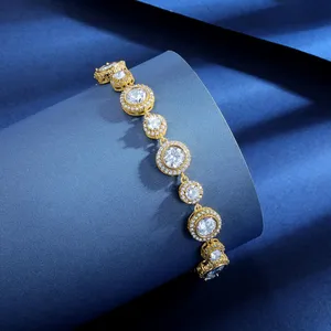 New Micro Zircon Flowers Shaped Bracelets For Women Fashion Jewelry Gold Color thumbnail-1