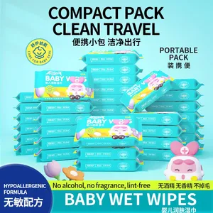 20-Count Mini Baby Wipes, Pure Water Formula, Thickened, Portable Hand & Mouth Wipes for Kids thumbnail-1