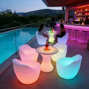 IP65 Waterproof Luminous Table Chair Set 16 Color Changing Design Fit for Outdoor Events Hotels Bars thumbnail-3
