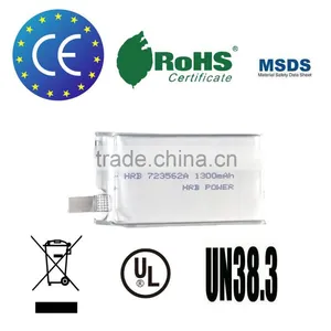 HRB Approved Rechargeable Li-po Battery 3.7v 1300mah Quality Choice thumbnail-1