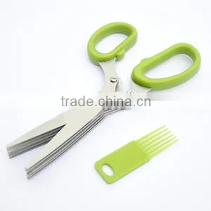 2015 New in Stock Kitchen Herb Scissors 5 Blade Stainless Steel and PP Plastic Handle thumbnail-1