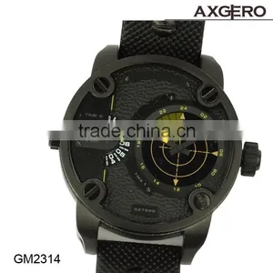 2015 Popular Alloy Case Good Quality Leather Watch With Date Sprots Watches for Men thumbnail-2