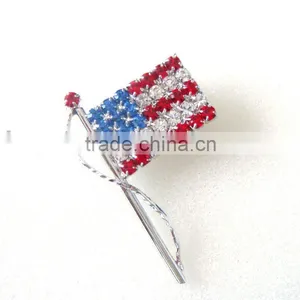 Flag Brooch,crystal Brooch thumbnail-1