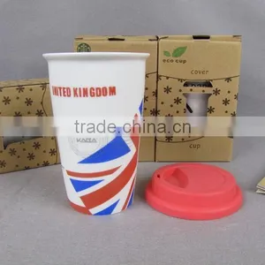 Ceramic Mug With Silicone Lid,ceramic Mug With Silicone Sleeve,ceramic Double Wall Mug thumbnail-3