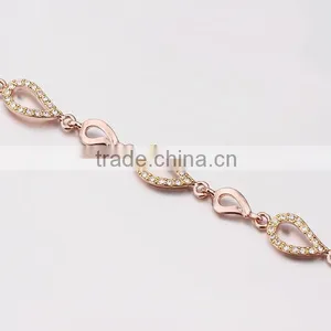 Top Quality Elegant Water Drop Shaped Plated Gold Bracelet 18k thumbnail-3