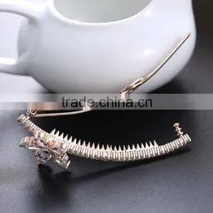 Fashion Women Girls Hair Barrettes White Flower Crystal Rhinestone Hair Pins Side Knotted Hairclips Hotsale Hair Accessory thumbnail-5