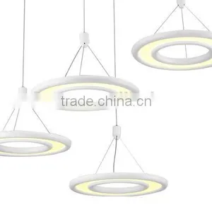 Modern Remote Control Crystal Chandelier With Three Rings thumbnail-3