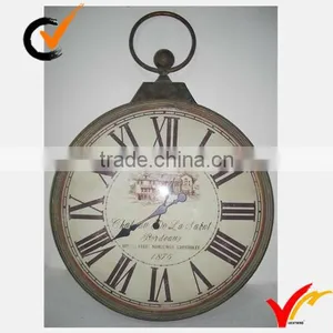 Round French Vintage Metal Wall Clock thumbnail-1