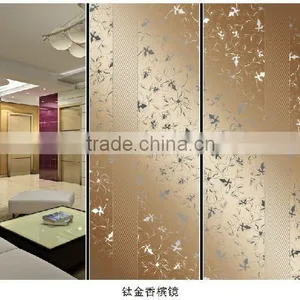 ROCK BOTTOM PRICEchampagne Mirror/decorative Mirror/interior Door Glass/background Wall Glass/curtain Wall/TJ/CJ-flower Heart thumbnail-2