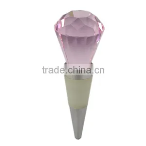 Sky Blue Glass Crystal Diamond Wine Bottle Stopper thumbnail-4