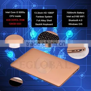 13.3 Inch 5th Generation Laptop i3 5005U Notebook Computer With 8GB RAM+256G SSD 1366*768,Metal Cover,8 Cell Battery,Windows 10 thumbnail-1