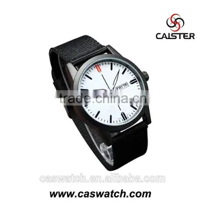 Luxury High Quality Nylon Strap Watch, White Dial Black Strap Men's Watch, Water Resistant Army Style Military Watch thumbnail-2