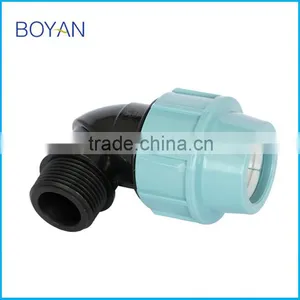 BOYAN Zhejiang Taizhou Light Blue Plastic Pipe Fitting PP Compression Male Elbow thumbnail-1