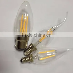 DIMMABLE LED FILAMENT CANDLE BULB LIGHT WITH FROSTED/AMBER/CLEAR GLASS 2WATT 4W E12/E14/E27/B22 UK USA CE ROHS UL thumbnail-5