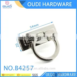 Shiny NIckel Plating Turn Lock For Leather Bag Front Part Lock Metal Bag Buckle thumbnail-2