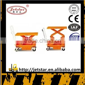 300kg China Hydraulic Scissor Hand Lift Platform Trolley thumbnail-1