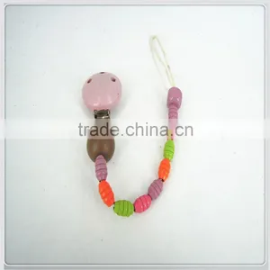 Wooden Baby Soother Chain Holder Children Pacifier Clip thumbnail-1