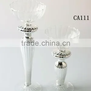 Mini Silver Glass Votive Candle Holders thumbnail-1