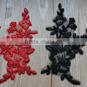 Vintage Alencon Lace Applique Embroidery Trim,Lace Flower Patch Wedding Supplies thumbnail-1