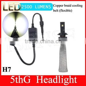 2500LM no Fan Newest 5th Generation High Power Led Headlight Bulb h7 Flexible Good Quality Head Lamp thumbnail-1