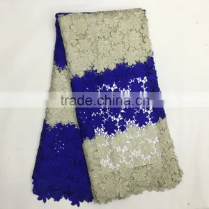 Pretty Chemical Lace Embroidery Fabric Rhinestoes Guipure Lace Fabric Guipure Lace for Wedding thumbnail-3