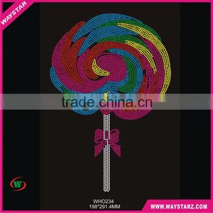 Lollipop Motif Iron On Rhinestones Heat Press Transfers thumbnail-1