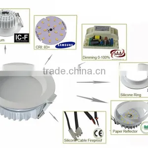 Led Downlight 12w Dimmable for Shop Samsung Dmx Rgb Led Downlight With SAA C-tick 12W Dimmable Led Motion Sensor Led Downlight thumbnail-3